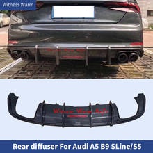 Difusor de parachoques trasero de coche, alerón de fibra de carbono con luz Led, para Audi A5 s-line S5 sedán de 4 puertas, 2017 - 2020 2024 - compra barato