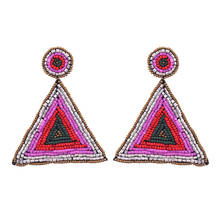 Sehuoran 2019 New Aretes Drop Earrings Women Boho Handmade Beads Hanging Earrings Girl Triangle Statement Jewelry Gift Wholesale 2024 - buy cheap