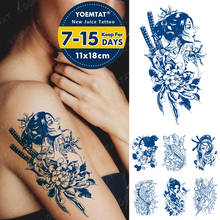 Tatuajes de tinta de jugo para hombre y mujer, tatuaje temporal resistente al agua, duradero, calcomanía de Guerrero Geisha, flor falsa para brazo, carpa 2024 - compra barato