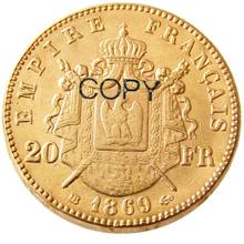 Un conjunto de (1861-1870) AB 17 piezas Francia 20 Francia chapado en oro copia moneda decorativa 2024 - compra barato