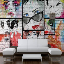 Milofi-papel tapiz 3D personalizado, mural de belleza de moda, grafiti, sala de estar, dormitorio, fondo, decoración de pared, papel tapiz 2024 - compra barato