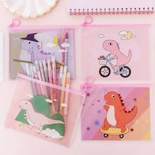 Cute Cartoon Dinosaur Transparent Pencil Case Etui Kawai Animal Pen Bags File Holder For Boys Stationery Office School Supplies 2024 - buy cheap