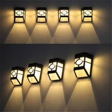 Solar Powered Wall Mount LED Light Outdoor Garden Path Landscape Fence Yard Lamp 2024 - buy cheap