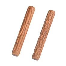 Promotion! 2Pcs Clay Modeling Pattern Rollers, Cobblestone Wood Grain Pattern Clay Rolling Pin Textured Hand Roller Pottery Tool 2024 - buy cheap