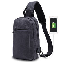 Casual Shoulder Bag USB Charging Messenger Bag Men Day Pack Men's Luxury Brand Leisure Chest Bag Oxford Cloth 2024 - buy cheap