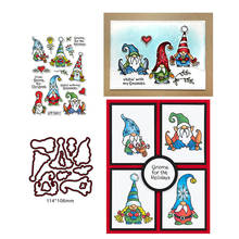 Juego de sellos y troqueles transparentes de Santa Claus para Navidad, sellos transparentes para manualidades decorativas, fabricación de tarjetas de papel DIY, nuevo 2019 2024 - compra barato