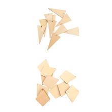 20 Pieces Unpainted Mixed Shapes Geometric Shapes Wood Pieces Charms for DIY Handmade Crafts, Blank 2024 - buy cheap