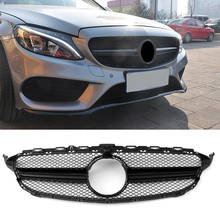 Car Front Grille Upper Grill W/ Camera For Mercedes Benz C-Class W205 C200 C250 C300 C350 2015 2016 2017 2018 Gloss Black ABS 2024 - buy cheap