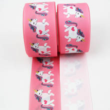 Double face printed cartoon unicorn grosgrain ribbon 9mm 16mm 22mm 25mm 38mm 75mm 10 yards DIY bows gift wrap decorative ribbons 2024 - buy cheap