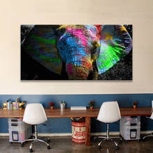 Pintura en lienzo de elefante africano, carteles e impresiones en la pared, imágenes artísticas para la sala de estar, animales salvajes en blanco y negro 2024 - compra barato