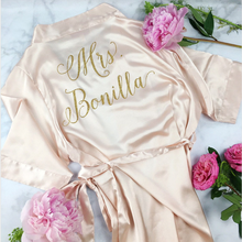 Foil gold Bridesmaid Gift personalised Bachelorette Party dress robe Bridal Robe Mother of the bride kimono bathrobe silk Robe 2024 - buy cheap