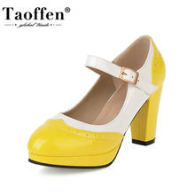 Taoffen-zapatos de tacón alto con plataforma para mujer, calzado de oficina con hebilla, talla grande 32-43, para primavera 2024 - compra barato