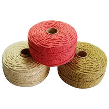 Thicker 100% Cotton rope 60m/roll colorful twine macrame cords  for party wedding decoration accessory DIY 2024 - buy cheap