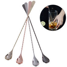 Stainless Steel Bar Spoon  long handle mixing spoon stainless steel bar cocktail spoon twisted handle 1Pc 2024 - buy cheap