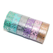 6Rolls/Set Floral Washi Tape Silver Foil Decorative Tape Scrapbooking Photo Album School Tools Kawaii Scrapbook Paper Gift Set 2024 - buy cheap