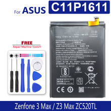 Bateria para asus zenfone 3, bateria real de 4130mah c11p1611 para asus zenfone 3 max z3 max zc520tl x008db pegasus 3 x008 x008d z01b 2024 - compre barato