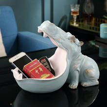 Creative Hippo Key Storage Box Home Decoration Accessories Candy Tray Simple Resin Animal Sculpture Crafts Desktop Furnishings 2024 - buy cheap