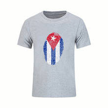 Funny Mens T Shirts Cuba Flag Fingerprint Short Sleeve Men's Man Tee Shirts Cotton New Hombre Cool Design 3d T Shirt Men Tshirts 2024 - buy cheap