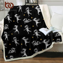 BeddingOutlet Cute Mummy Throw Blanket Halloween Holidays Sherpa Fleece Blanket Cartoon Cobertor Black Plush Bedspreads for Boys 2024 - buy cheap
