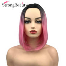 StrongBeauty-pelucas de cabello sintético para mujer, pelo liso medio largo con simulación de cuero cabelludo, resistente al calor, en muchos colores 2024 - compra barato