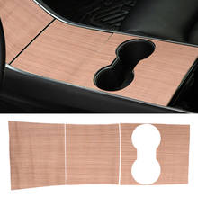 Wood Grain Interior Center Console Wrap Decoration Sticker Protector Film Kit Car Fit for Tesla Model 3 Model Y 2024 - buy cheap