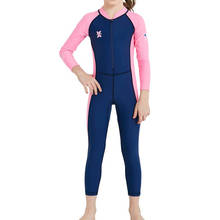 Footful Kids Girls Long Sleeve Wetsuit Beach Surfing Scuba Diving Full Body Swimwear Swimsuit Breathable & Lightweight 2024 - buy cheap