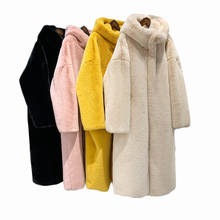 ZXRYXGS New Winter Imitation Mink Fur Fur Coat Women Coat Warm Thickened Hooded Mid-length Coat Fashion Elegant Winter Coat 2024 - buy cheap