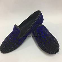 New Designer Men Loafers Luxury Crystal Diamond Fashion Men's Flats Male Wedding Party Shoes 2024 - buy cheap