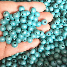 Blue Color Wood Beads Round Spacer Natural Wooden Charms For DIY Jewelry Making 6mm/8mm Nice Silver Plated 2024 - buy cheap