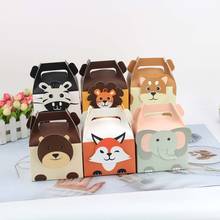 1/3/5PCS Safari Animals Favor Box Gift Box Paper Bags Animals Theme Birthday Party Decoration Event Supplies Candy Dragee Box 2024 - buy cheap