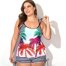 Womens Tankini Swimsuits High Waist Vintage Swimwear Two Pieces Swimsuit Female Bathing Suit Beachwear L XL 2024 - buy cheap