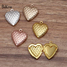 BoYuTe (10 Pieces/Lot) 20*23*4MM Metal Brass Heart Floating Locket Charms Pendant Diy Hand Made Open Photo Locket Jewelry 2024 - buy cheap