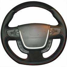 For Peugeot 508 Top Black Leather Steering Wheel Hand-stitch on Wrap Cover 2024 - buy cheap