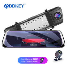 ADDKEY-Cámara de grabación con resolución 1080P para espejo retrovisor de coche, dispositivo grabador DVR para salpicadero de automóvil, con pantalla táctil, visión nocturna, doble lente, 10" 2024 - compra barato