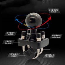 Base de barra de manillar de bicicleta y motocicleta, doble perno en U de aluminio, cabeza de bola de 1,5 pulgadas, para Gopro, para barco de pesca Garmin 2024 - compra barato