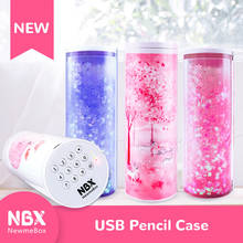 Pencil Case Kawaii Translucent Quicksand NBX Solar Calculator Pencil Box Estojo Escolar School Supplies Password Estuche Escolar 2024 - buy cheap