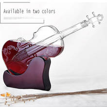 Violino artesanal com recipiente para garrafa de vinho, modelo oco, garrafa de vinho de vidro de boro alto, decantador, abridor de porta, vidro de silicone 2024 - compre barato