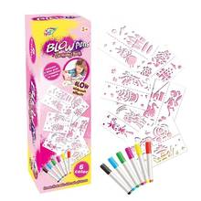 Kids Press Blow Watercolor Pens DIY Graffiti Painting Tool with 12Pcs Stencils  Drawing Learning & Education Toys 2024 - buy cheap
