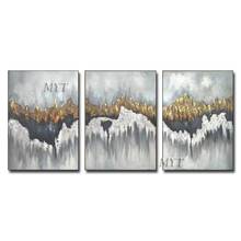 Hand-painted oil painting, living room wall on canvas. Nordic abstract 3 combination golden mountain and white stone mountain 2024 - buy cheap