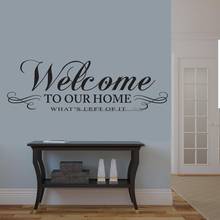 Welcome to our home wall stickers living room decoration corridor kitchen home decoration vinyl decal holiday decoration gifts26 2024 - buy cheap