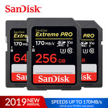 SanDisk-tarjeta de memoria Flash para cámara Extreme Pro SDHC/SDXC, SD, 32GB, 64GB, 128GB, 256GB, C10, U3, V30, UHS-I 2024 - compra barato