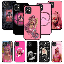 Para o iphone 11 12 8 plus mini pro x xr xs max 4 5 7 6s 8 se caso de telefone preto capa escudo moda funda lady gaga chromatica 2024 - compre barato