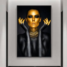 Black Gold Nude Sexy Woman Canvas Paintings On the Wall Art Posters And Prints Gold Face Girl Art Picture Home Wall Decor Cuadro 2024 - buy cheap
