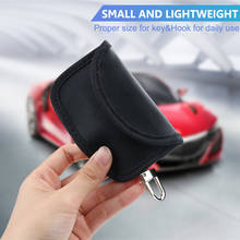PU black Mini Car Fob Signal lock Blocker Case RFID Signal Blocking Bag For Key Shielding Pouch Wallet Case Waterproof Privacy 2024 - buy cheap