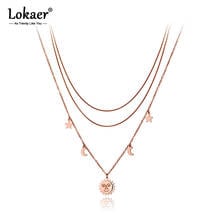 Lokaer Bohemia Stainless Steel Three-layer Sun Star Moon Choker Necklaces Pendant Chain & Link Necklace For Women Girls N20016 2024 - buy cheap