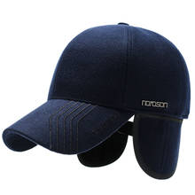 Men Woolen Golf Hat Warm Thicken Cap Baseball Cap Sunscreen Visor Brim Shade Snapback Hat Earmuffs Baseball Cap Autumn Winter 2024 - buy cheap