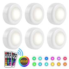 Luminária led rgb para armários, lâmpadas de parede com sensor tátil e sem fio