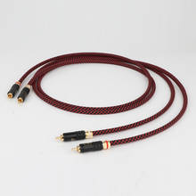 1 par de cables de conexión de Audio Hifi 5N OFC RCA, Cable de extensión RCA a RCA con enchufe de conector RCA chapado en oro 2024 - compra barato