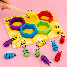 Juguetes Educativos de madera para niños, juego de colmena de educación temprana Montessori, Clip cognitivo de Color para niños, juguete para abejas pequeñas 2024 - compra barato
