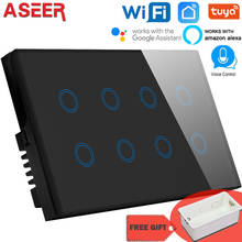 ASEER 1/2/3/4/8 Gang Smart Wall Switch WIFI,Touch Crystal Glass Panel,AC110-240V Tuya App Google Alexa Remote Voice Control 2024 - buy cheap